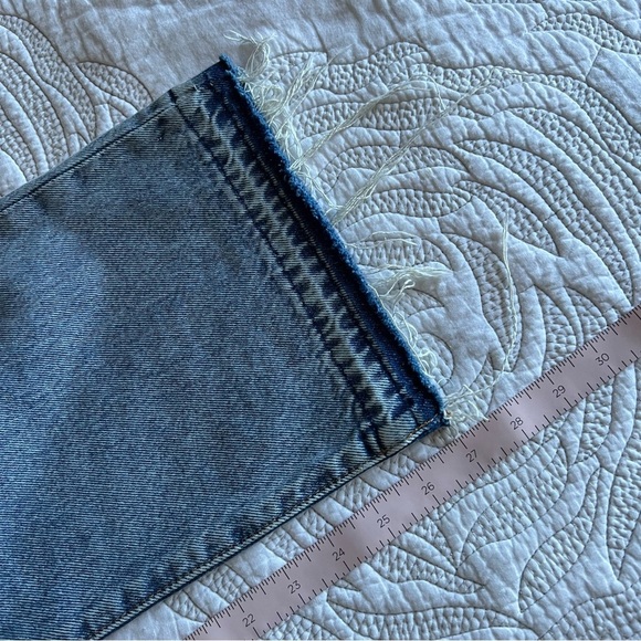 Levi's - Ribcage Straight Ankle Jeans - Light Indigo Destructed - Blue - Picture 10 of 10